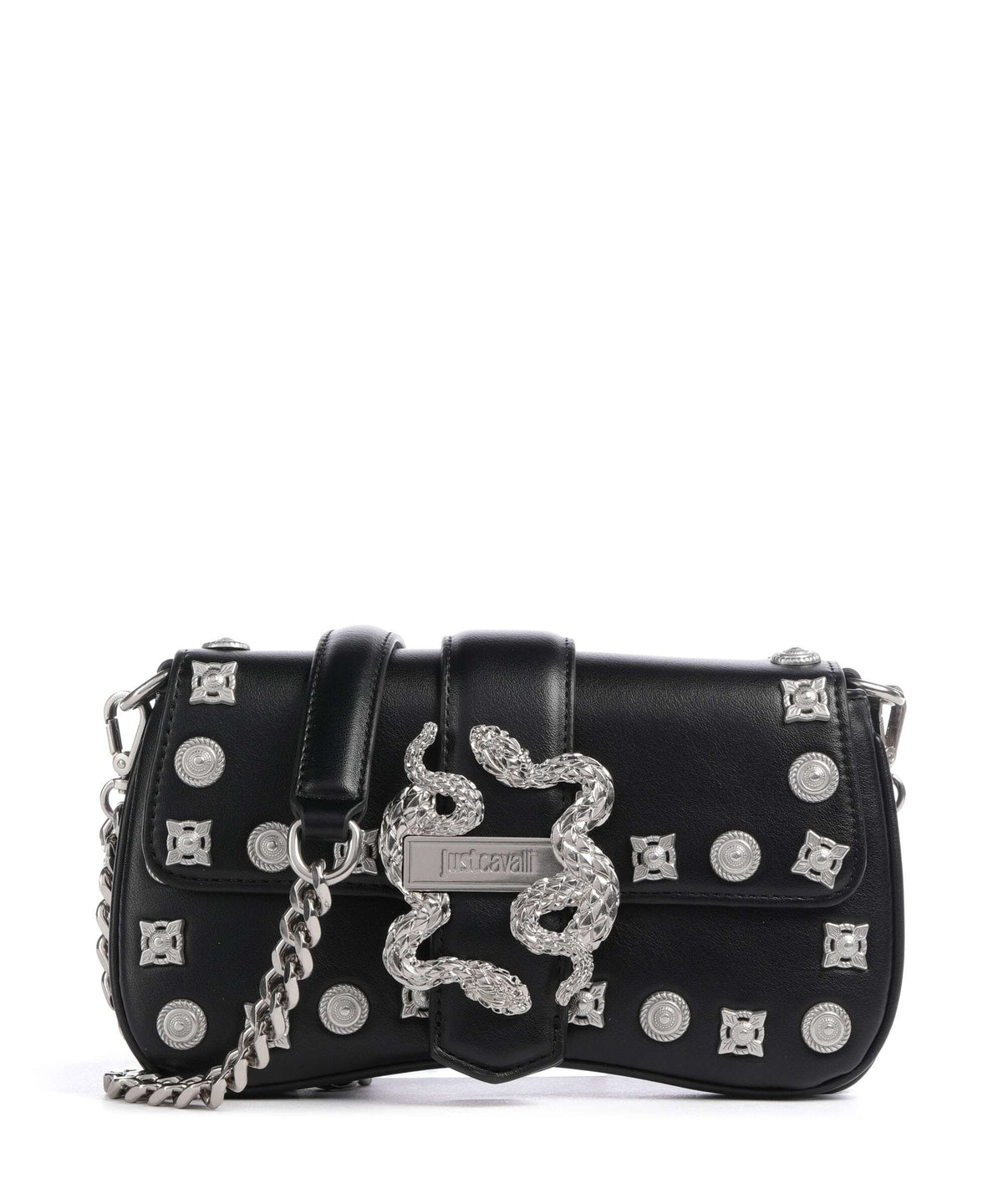 Just Cavalli Iconic Snakes Crossbody bag black