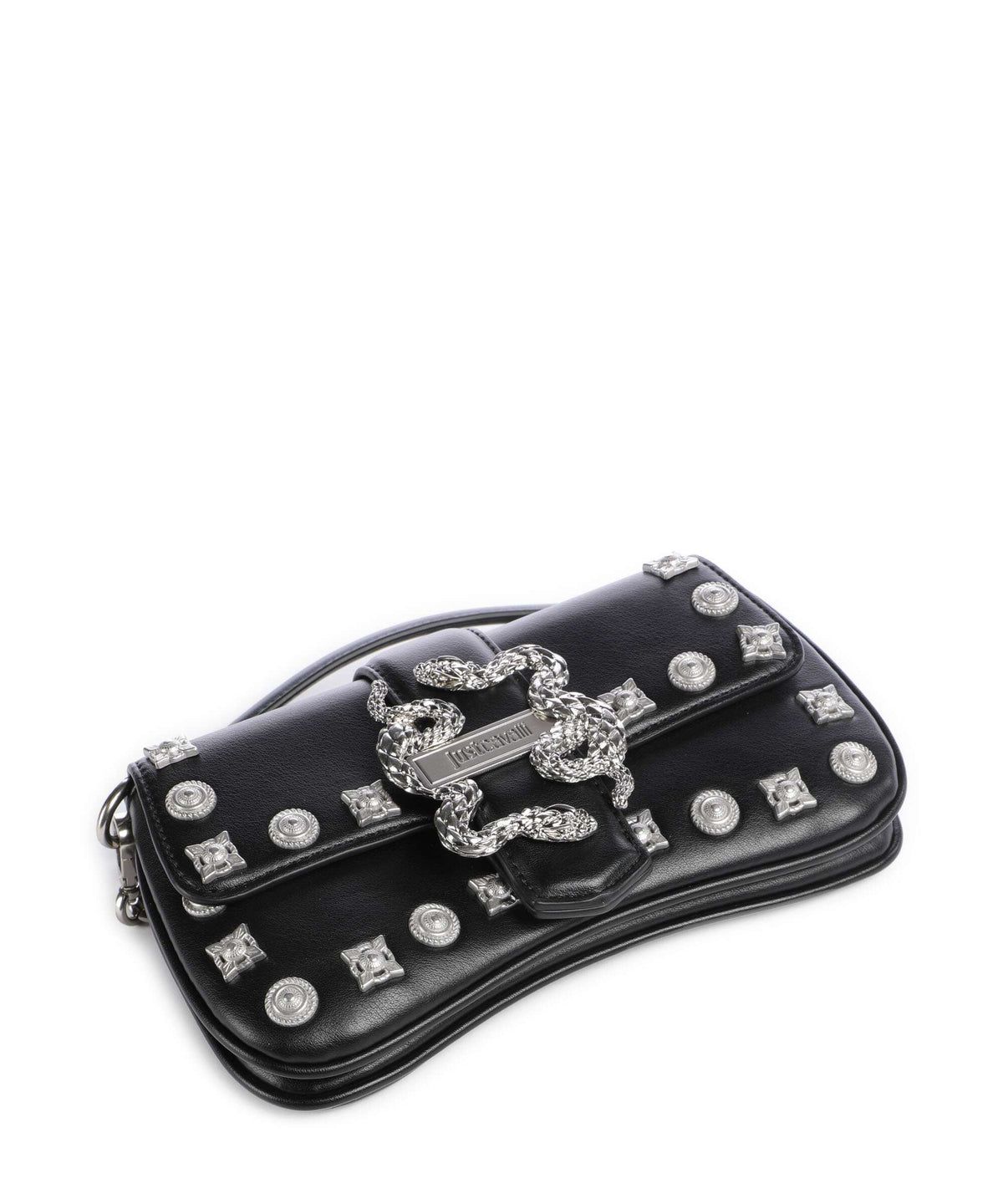 Just Cavalli Iconic Snakes Crossbody bag black