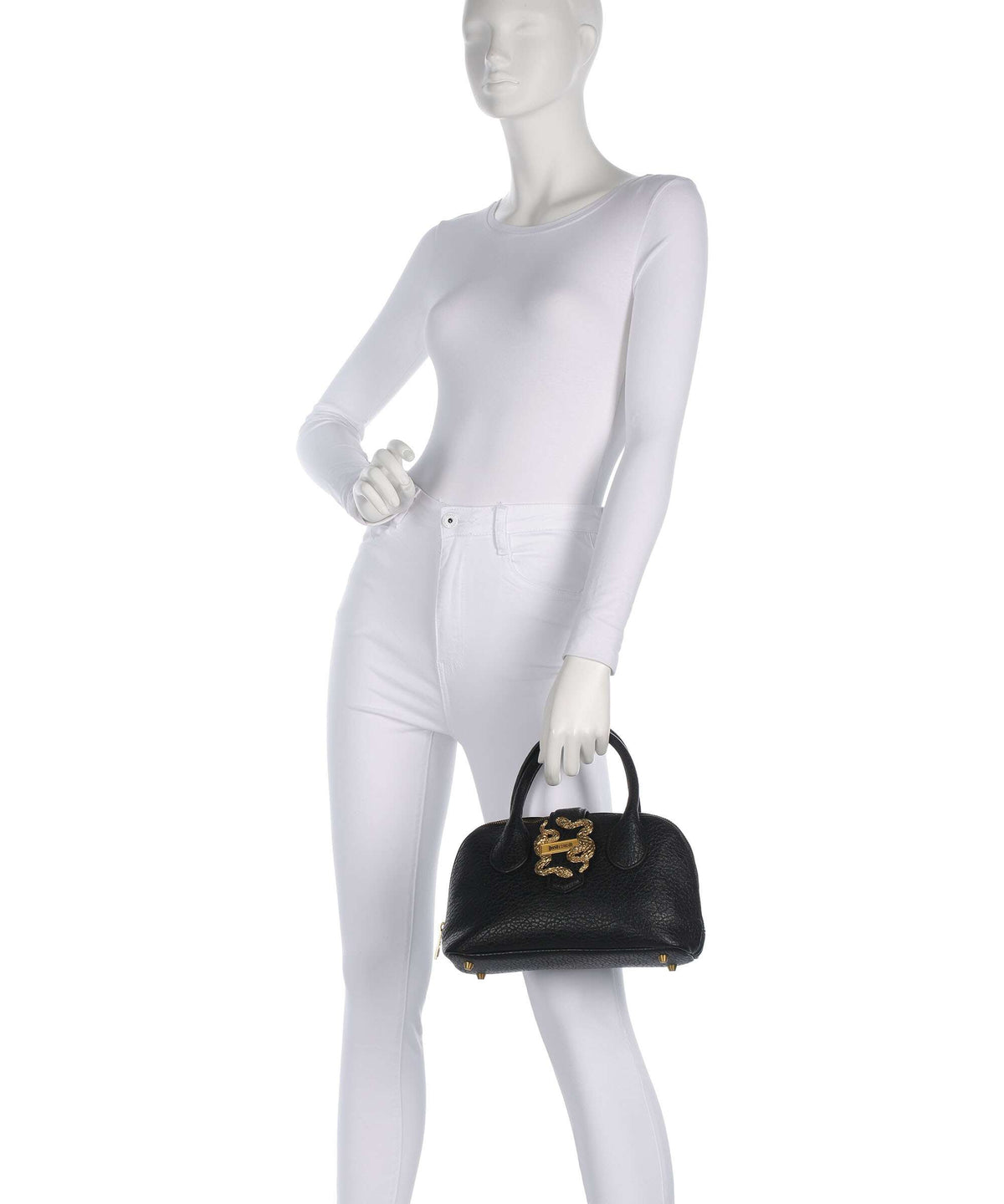 Just Cavalli Iconic Snakes Braided Handbag black