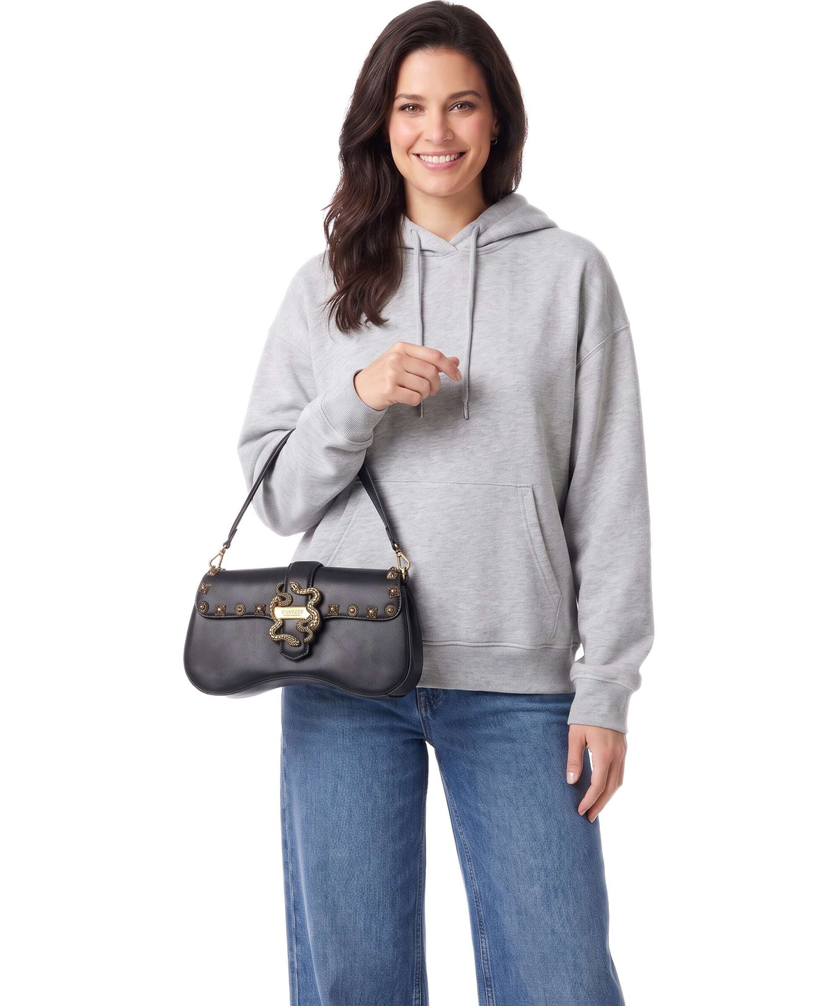 Just Cavalli Iconic Snakes Shoulder bag black
