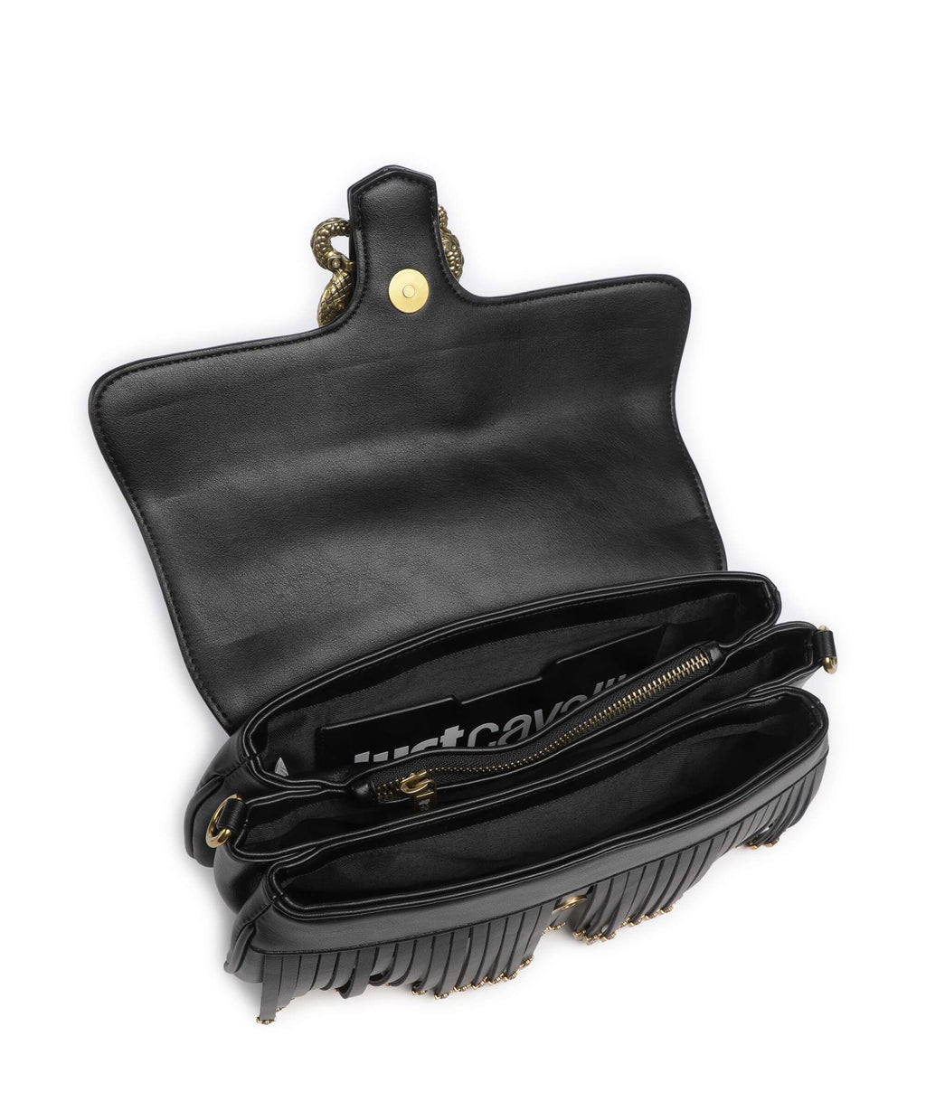 Just Cavalli Iconic Snakes Shoulder bag black