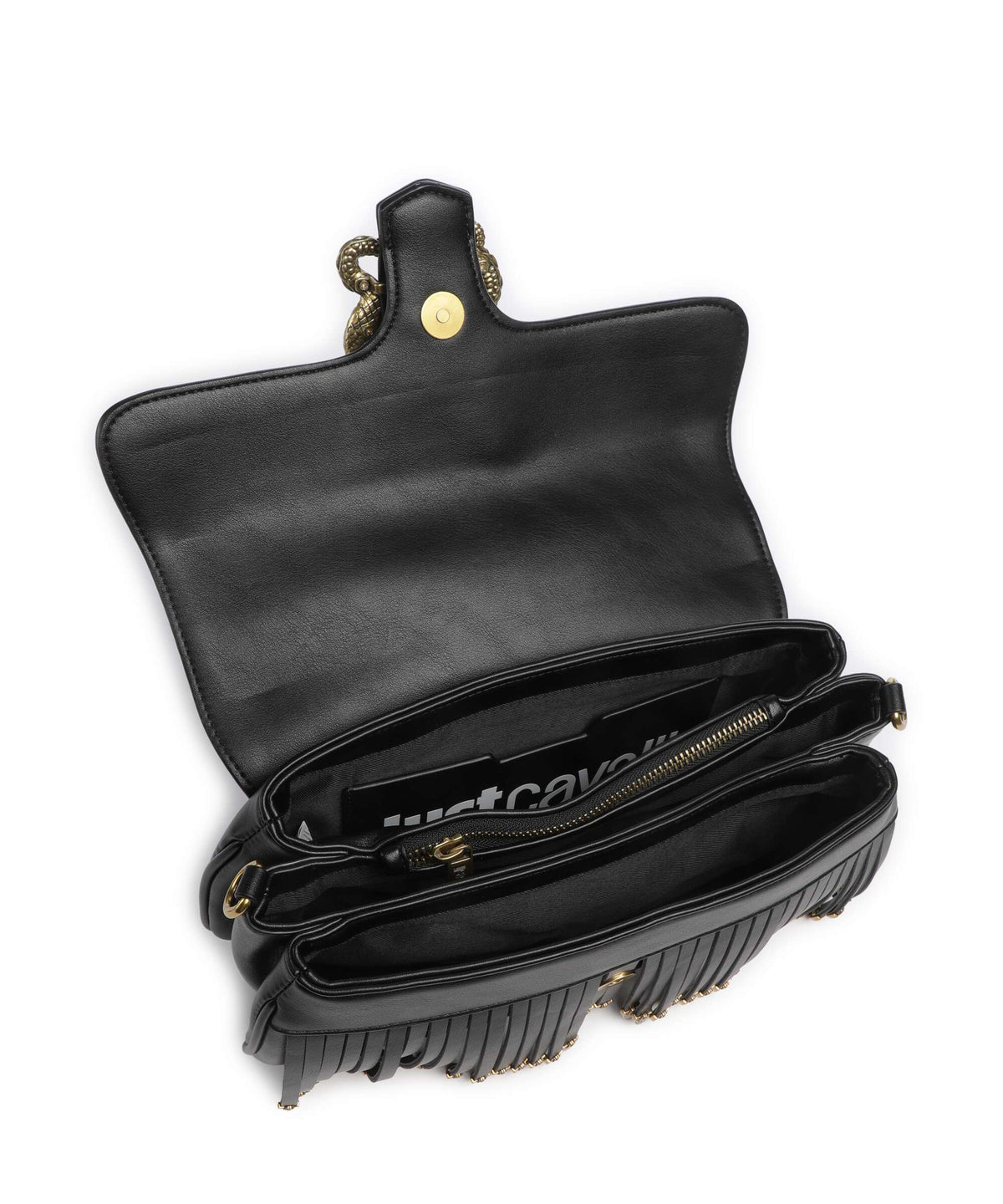 Just Cavalli Iconic Snakes Shoulder bag black