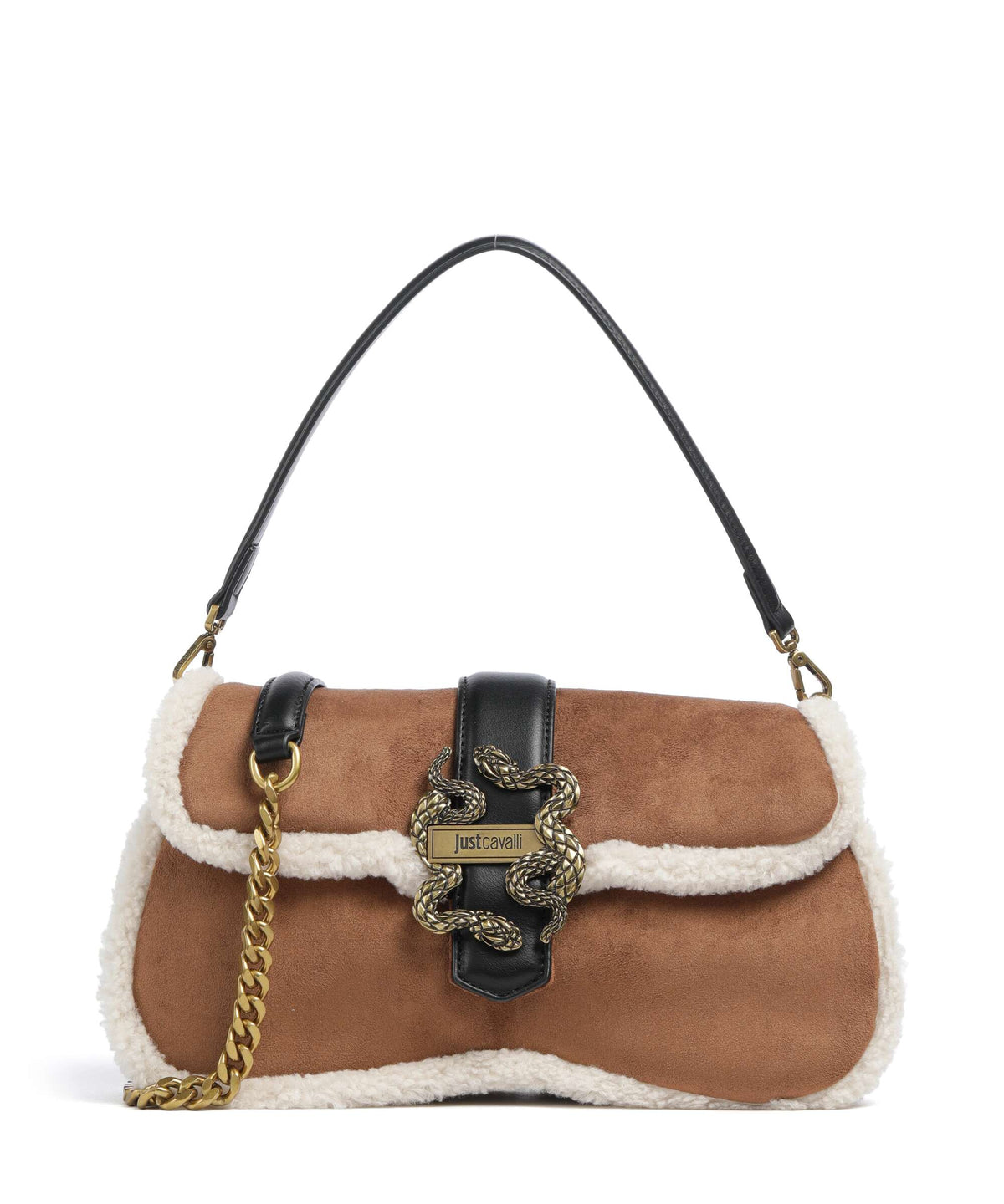 Just Cavalli Iconic Snakes Shoulder bag partridge