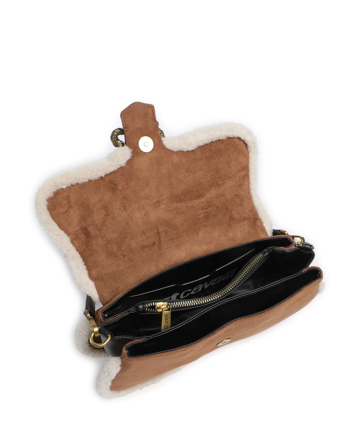 Just Cavalli Iconic Snakes Shoulder bag partridge