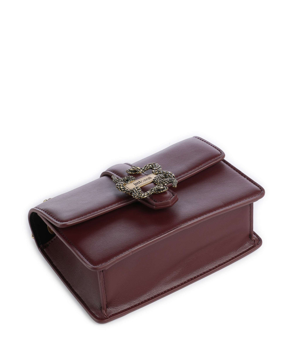 Just Cavalli Iconic Snakes Shoulder bag cordovan