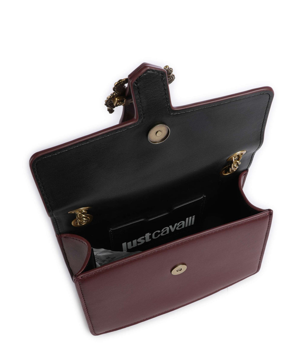 Just Cavalli Iconic Snakes Shoulder bag cordovan