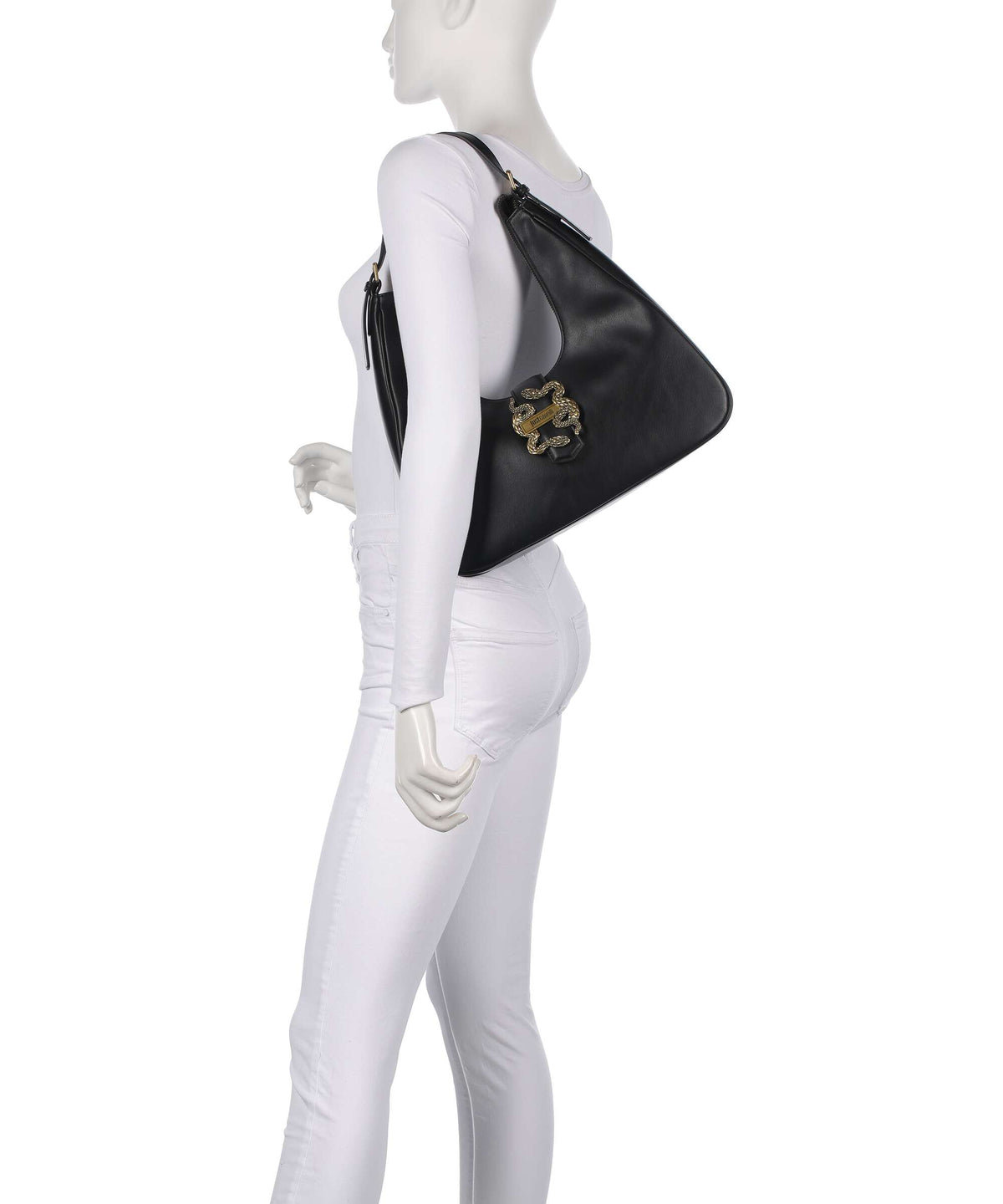 Just Cavalli Iconic Snakes Hobo bag black