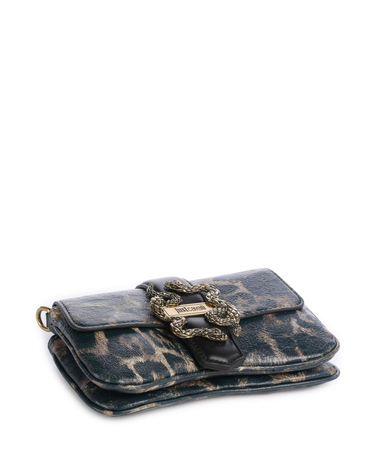 Just Cavalli Iconic Snakes Crossbody bag black panter print