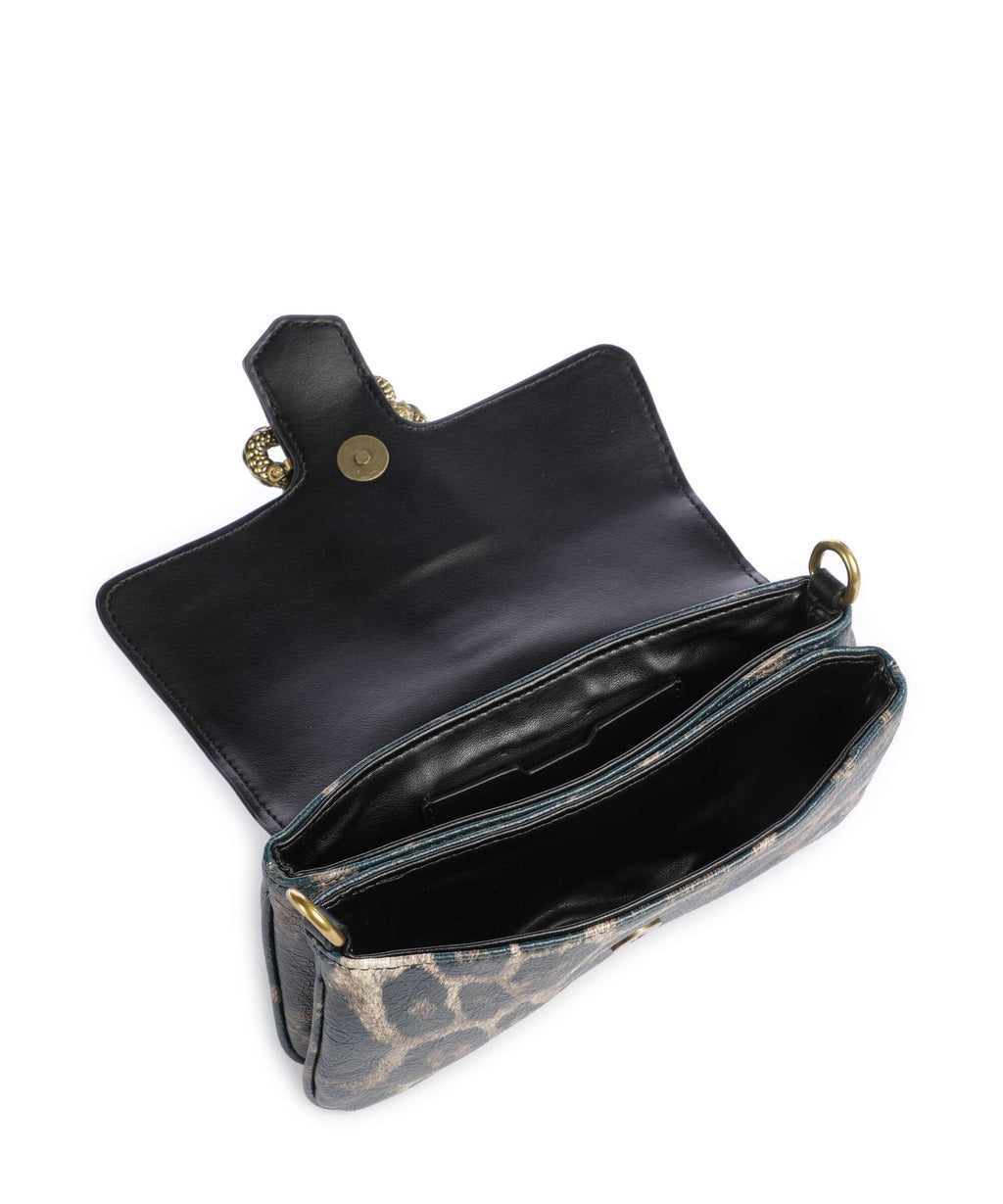 Just Cavalli Iconic Snakes Crossbody bag black panter print
