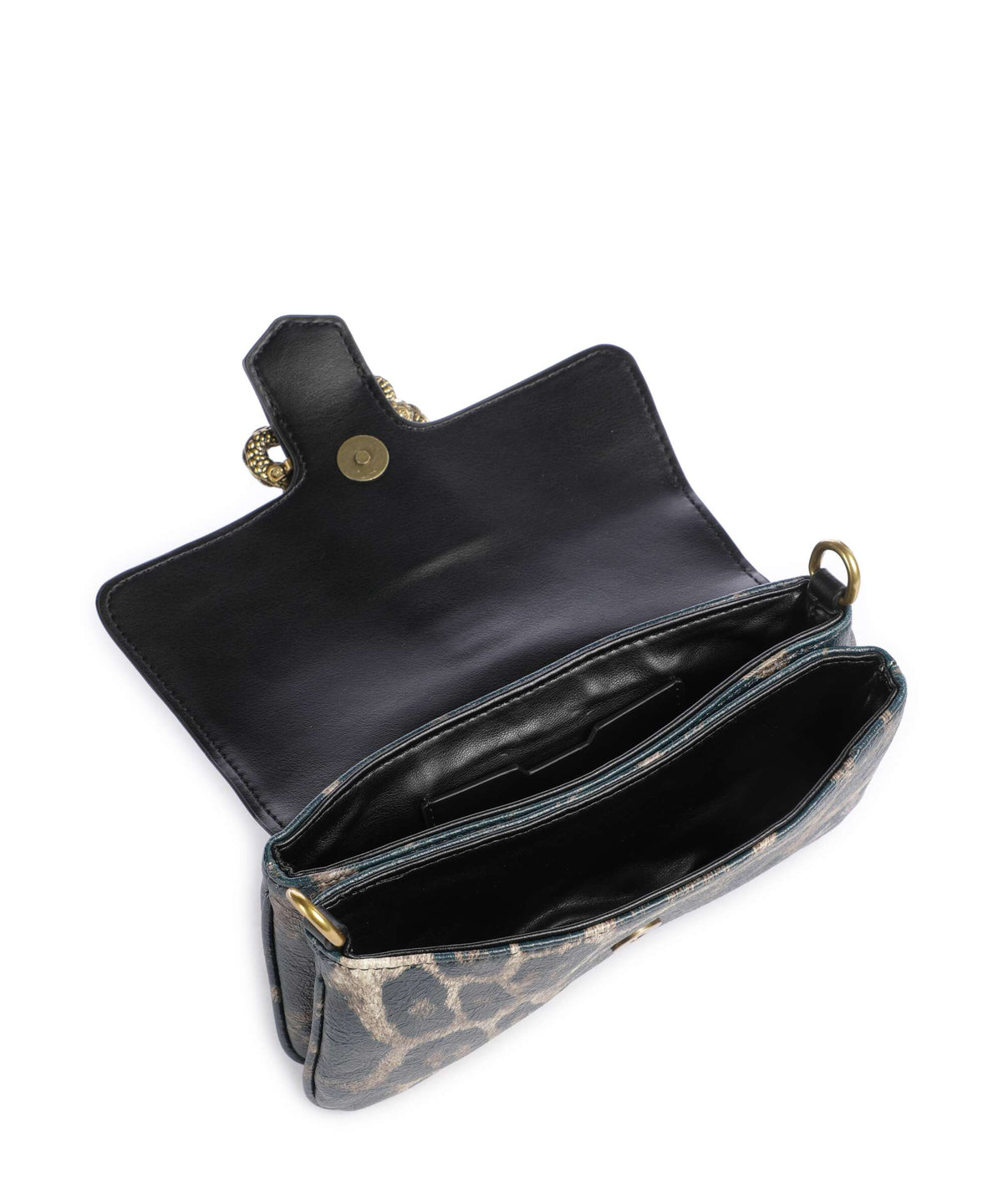 Just Cavalli Iconic Snakes Crossbody bag black panter print