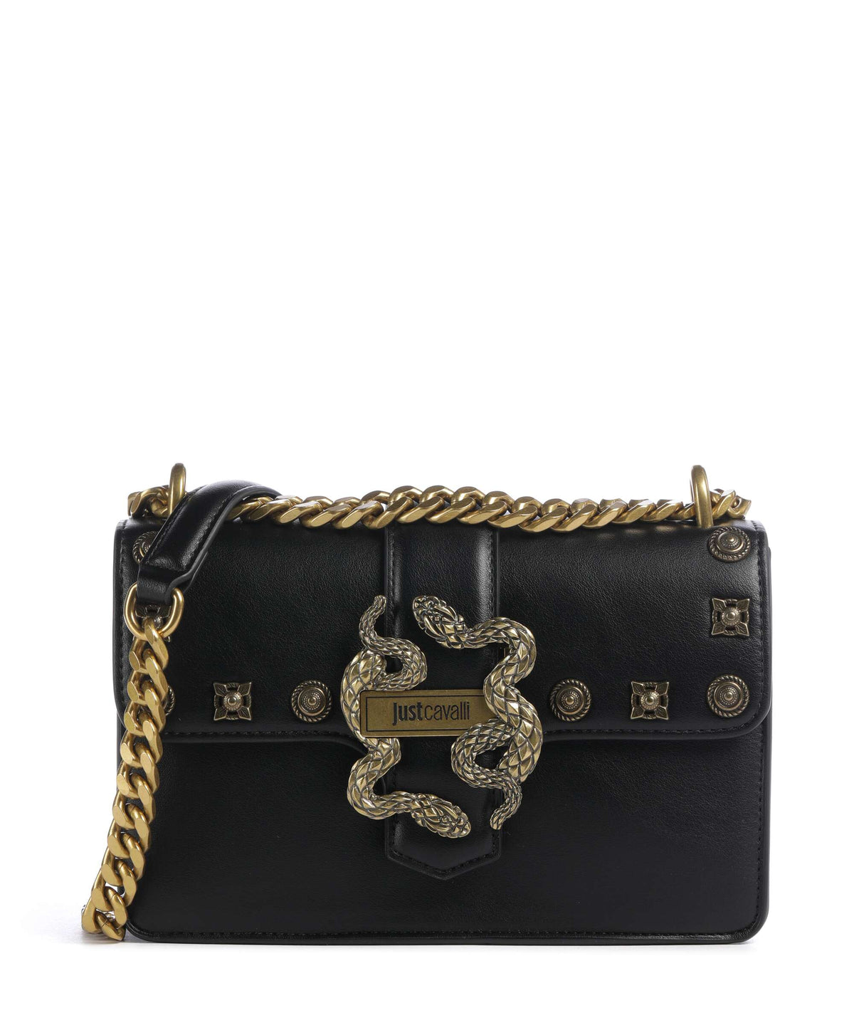 Just Cavalli Iconic Snakes Shoulder bag black