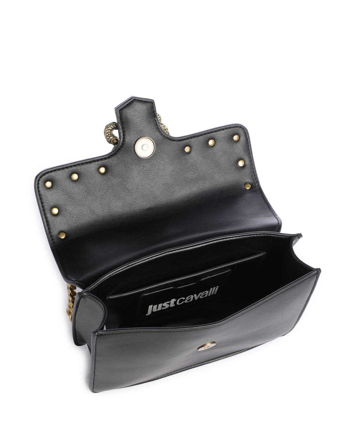 Just Cavalli Iconic Snakes Shoulder bag black