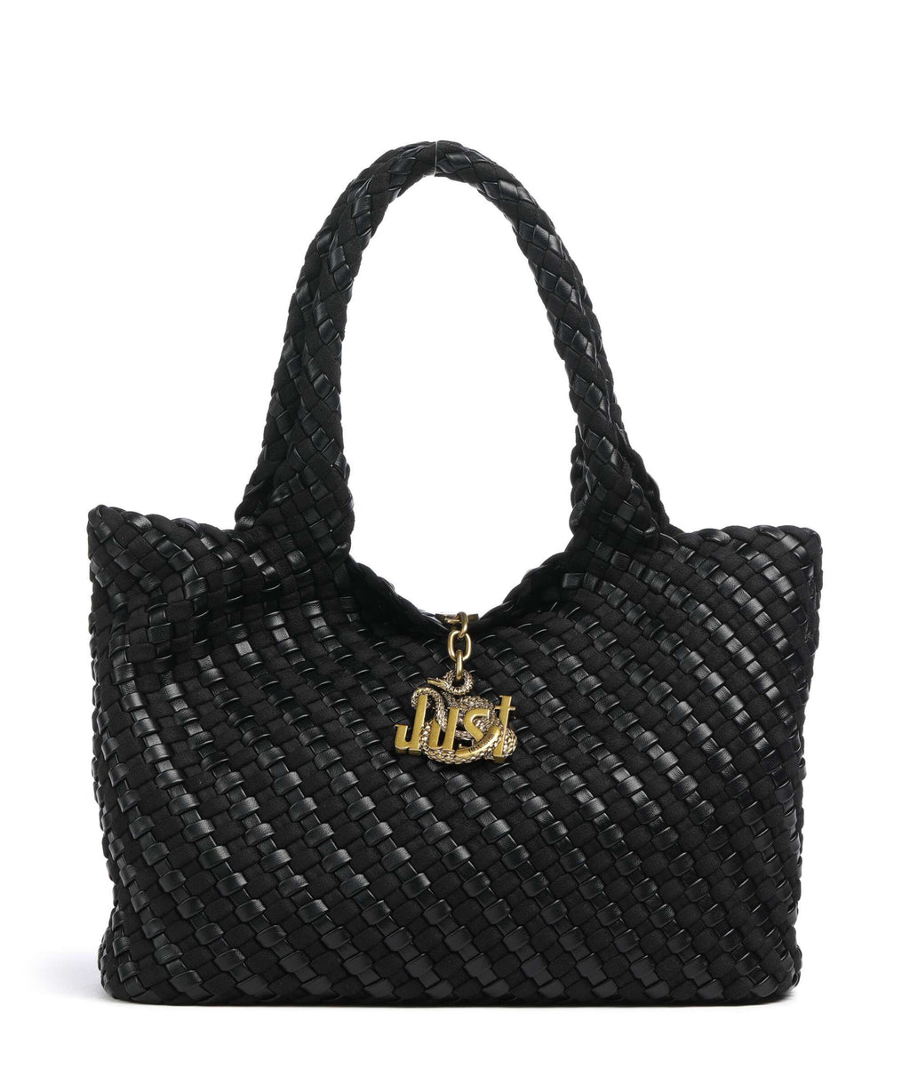 Just Cavalli Woving Hobo bag black
