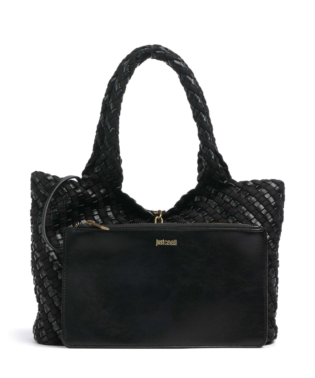 Just Cavalli Woving Hobo bag black