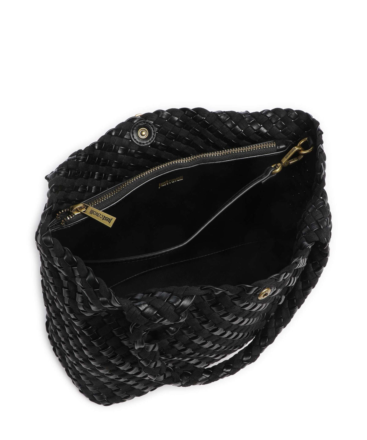 Just Cavalli Woving Hobo bag black
