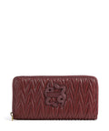 Just Cavalli Iconic Snakes Plisse Soft Wallet cordovan