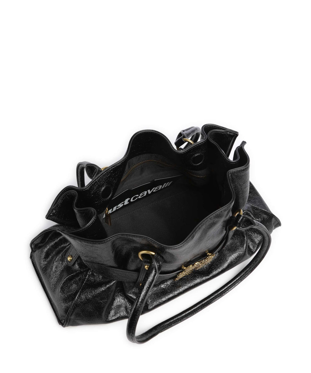 Just Cavalli Iconic Snakes Bow Tote bag black