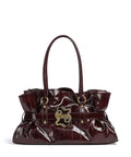 Just Cavalli Iconic Snakes Bow Tote bag cordovan