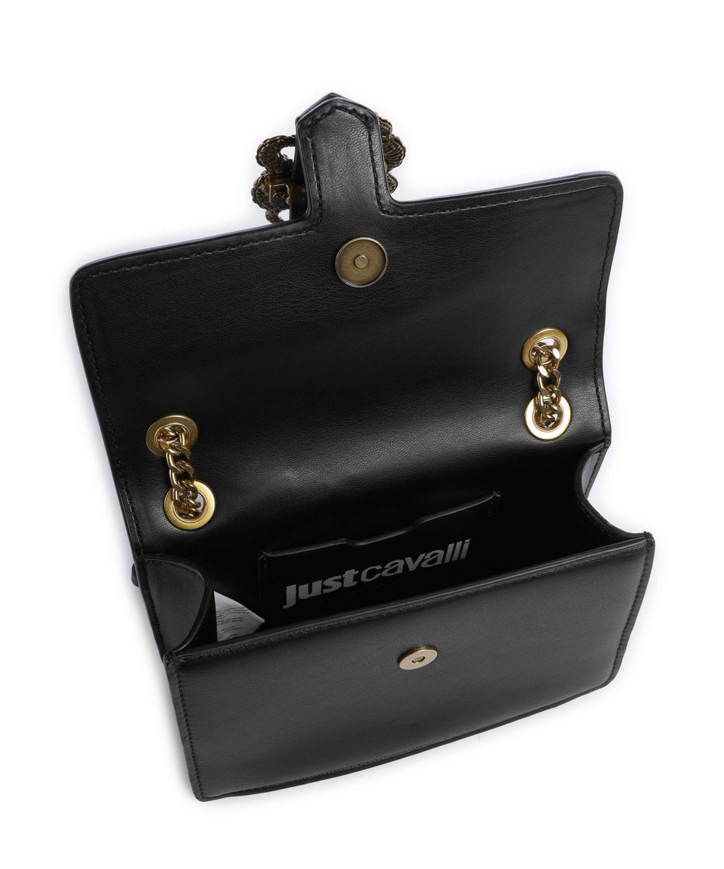 Just Cavalli Iconic Snakes Shoulder bag black