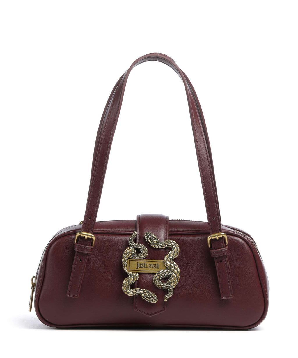 Just Cavalli Iconic Snakes Shoulder bag cordovan
