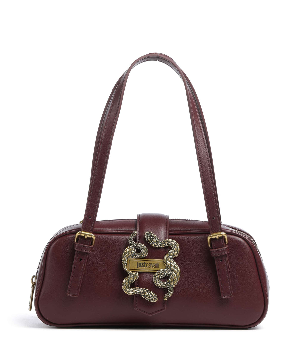 Just Cavalli Iconic Snakes Shoulder bag cordovan