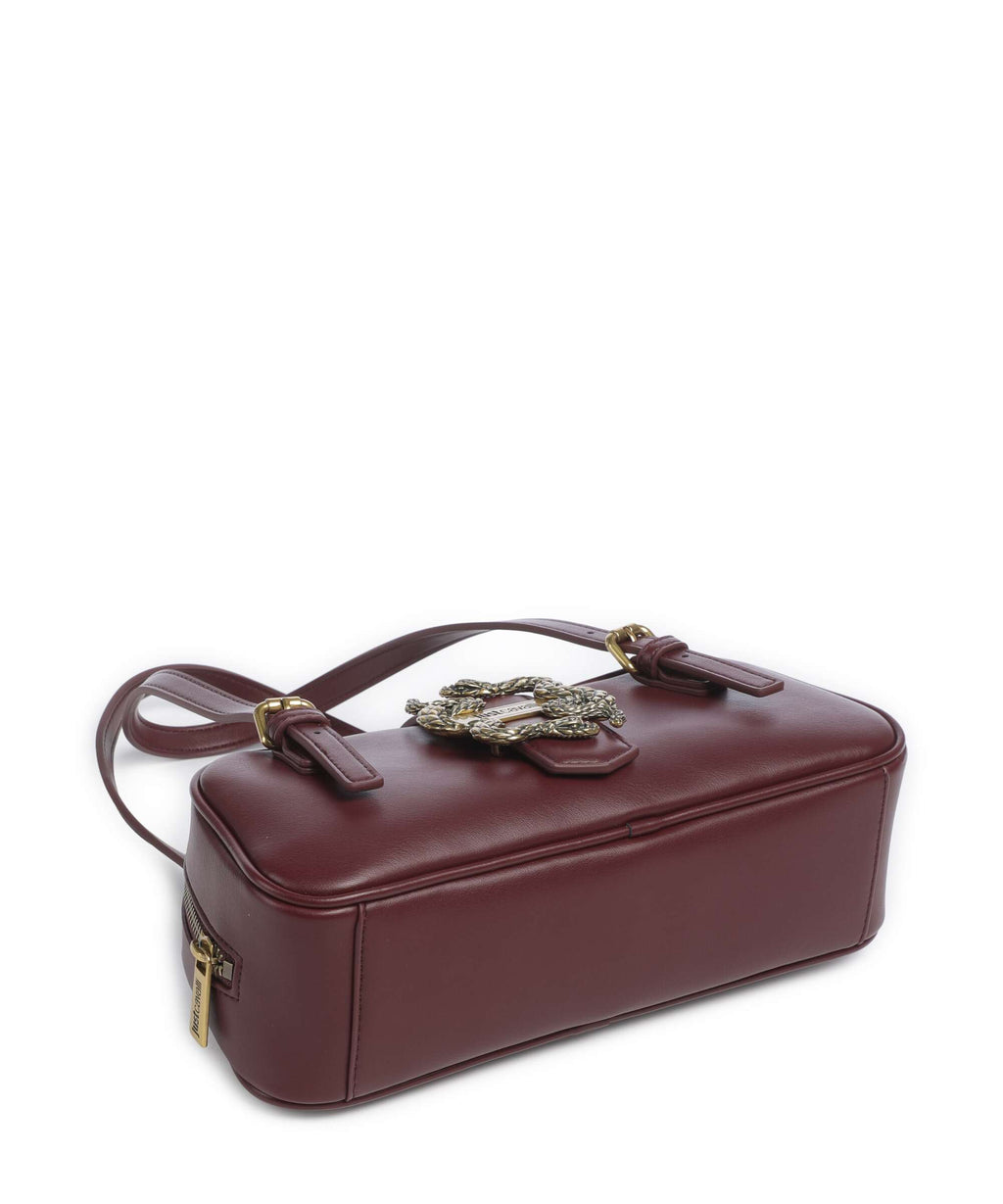 Just Cavalli Iconic Snakes Shoulder bag cordovan