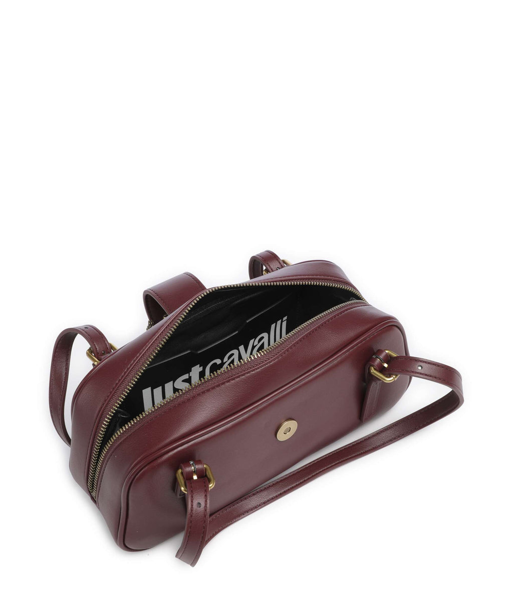 Just Cavalli Iconic Snakes Shoulder bag cordovan