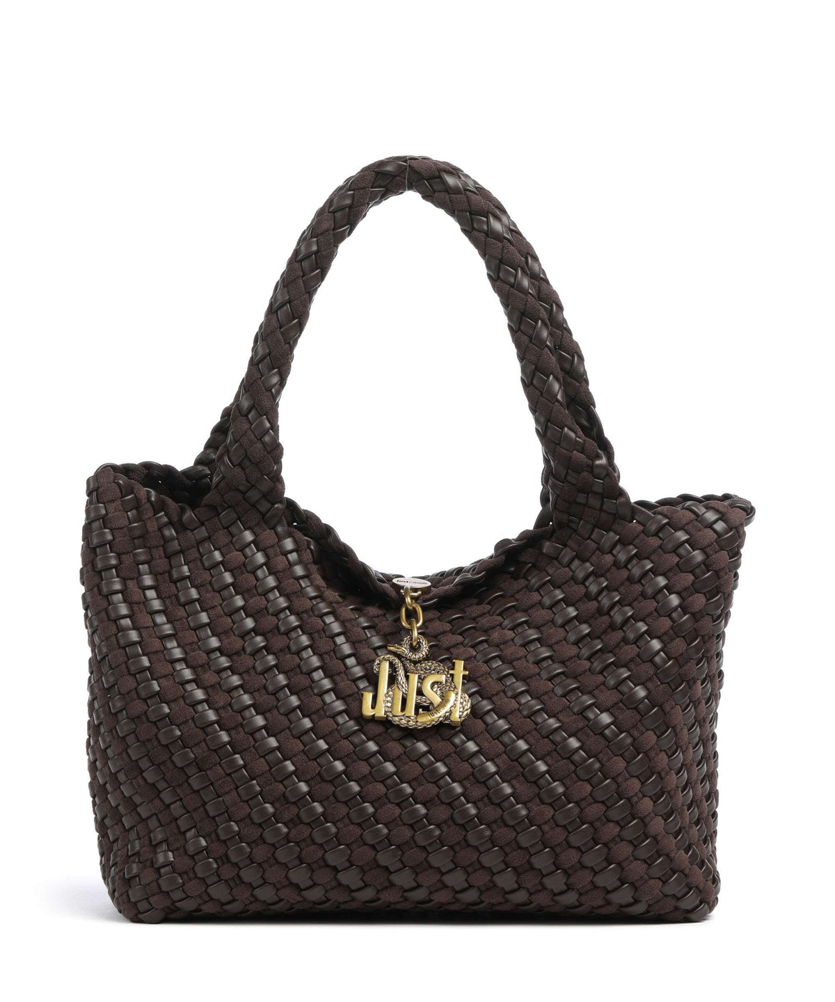 Just Cavalli Woving Hobo bag black coffee