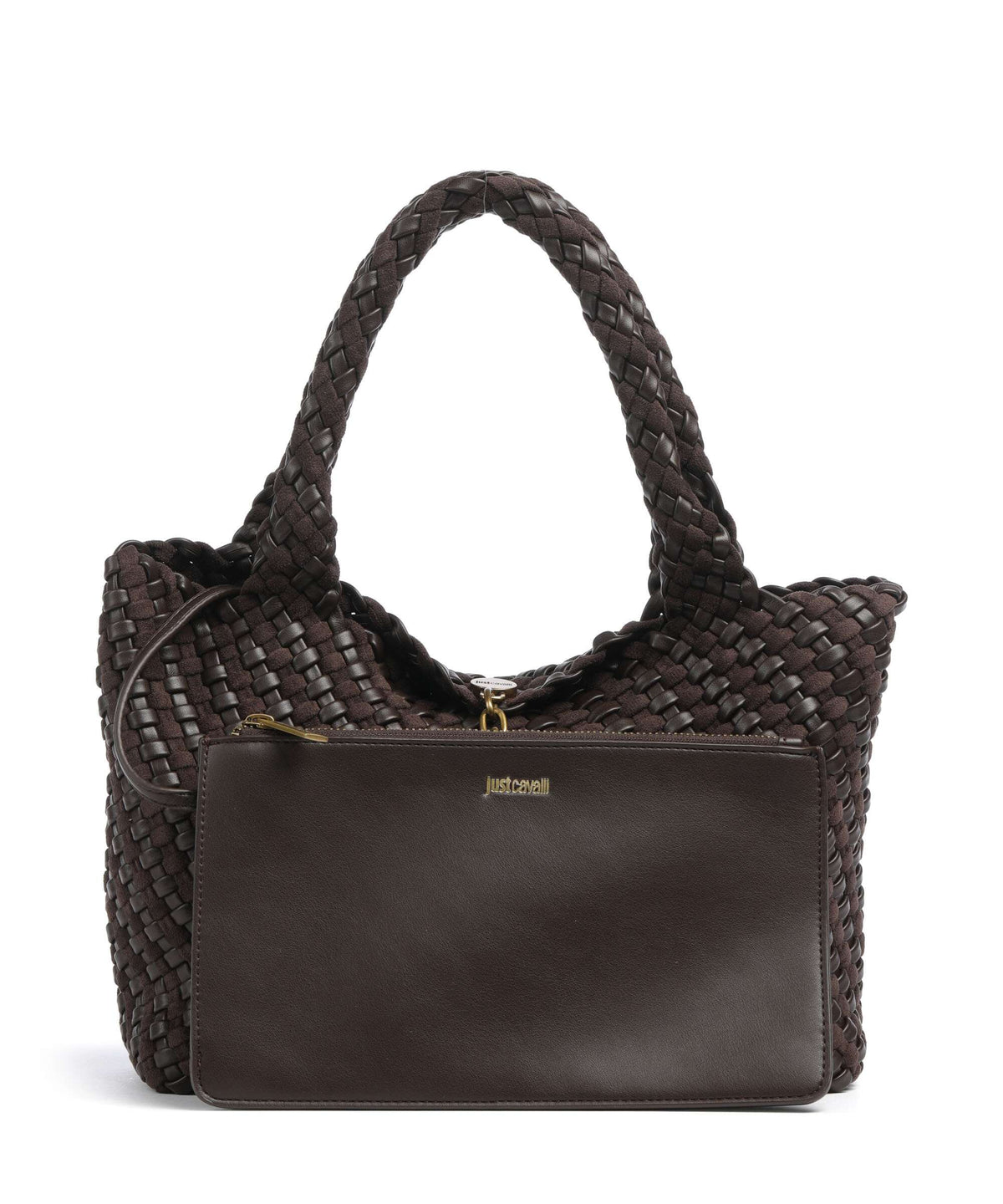 Just Cavalli Woving Hobo bag black coffee