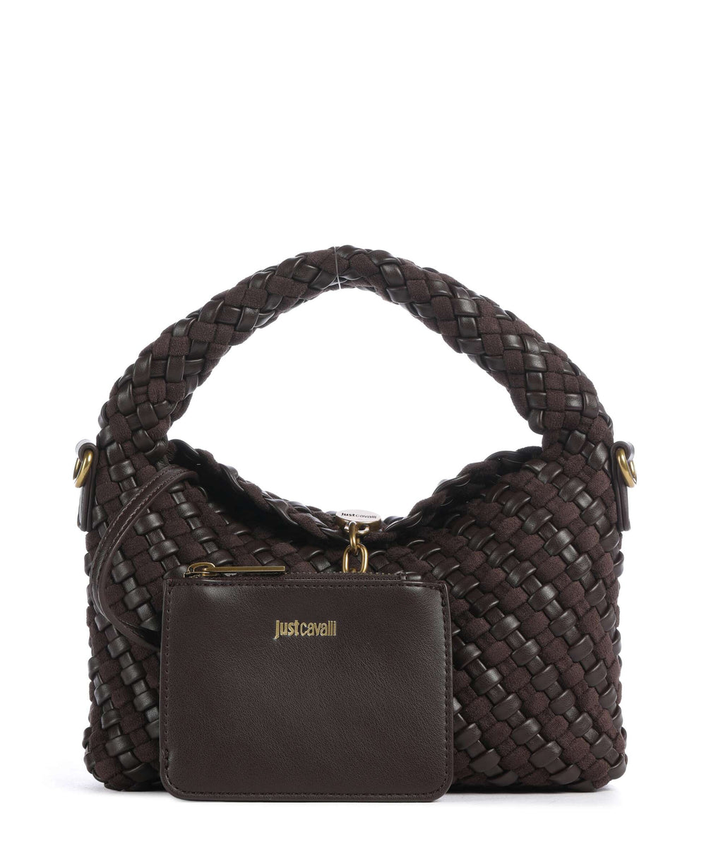 Just Cavalli Woving Handbag black coffee