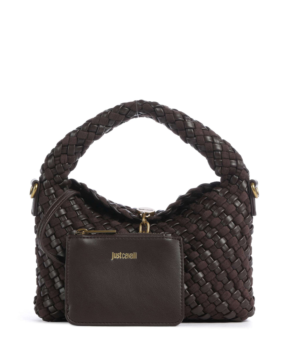 Just Cavalli Woving Handbag black coffee