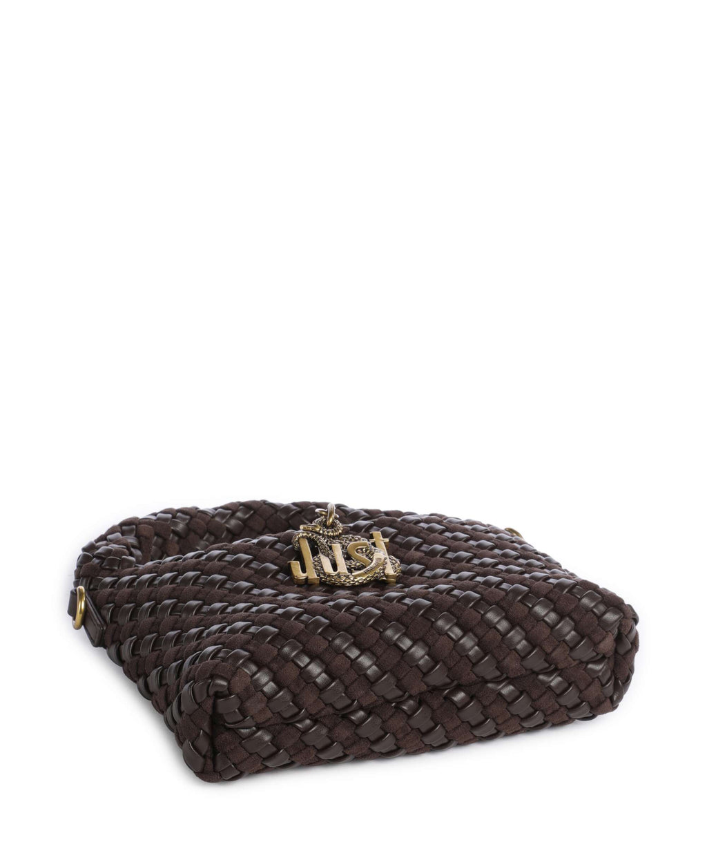 Just Cavalli Woving Handbag black coffee