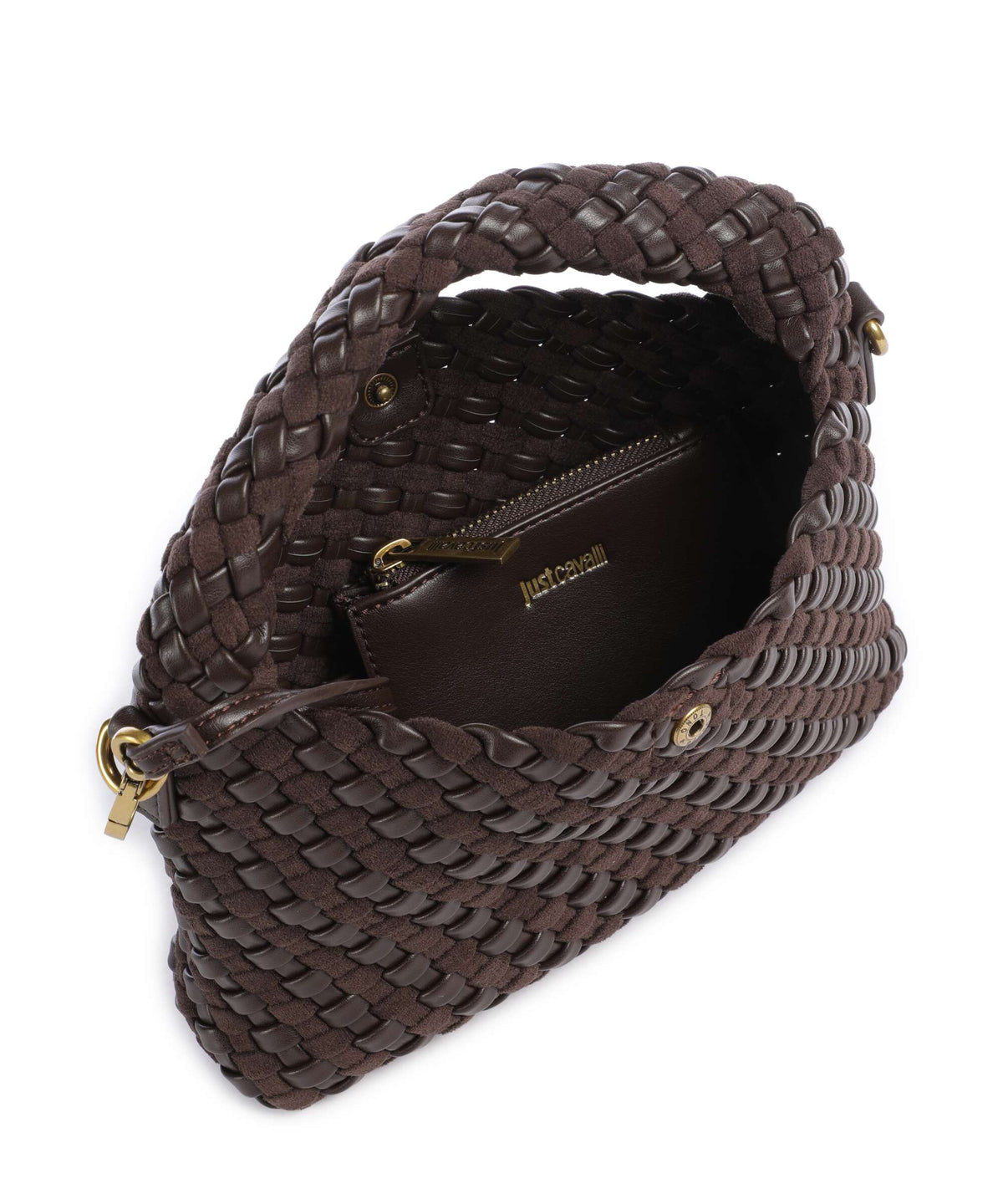 Just Cavalli Woving Handbag black coffee