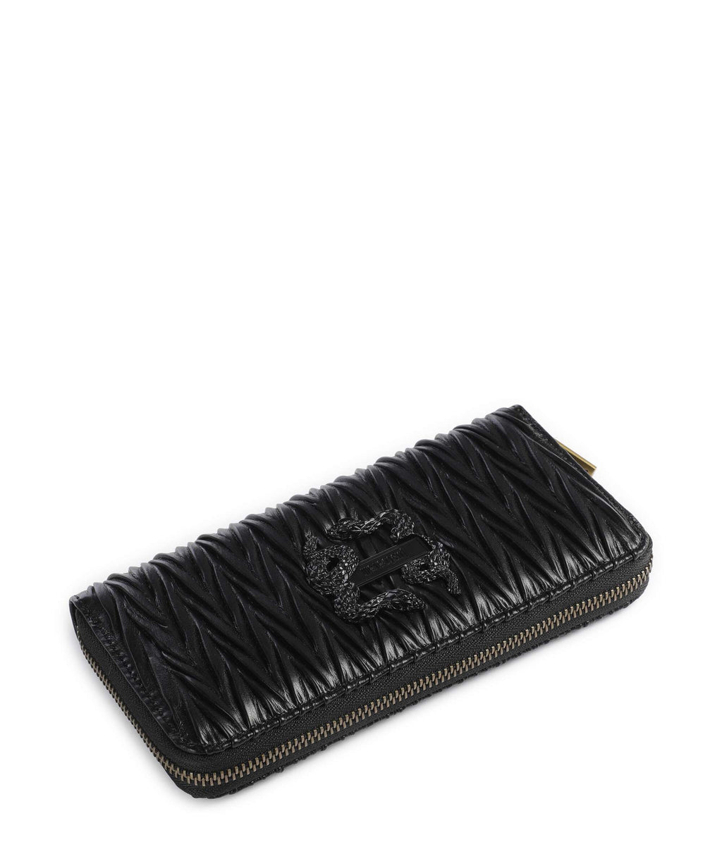 Just Cavalli Iconic Snakes Plisse Soft Wallet black