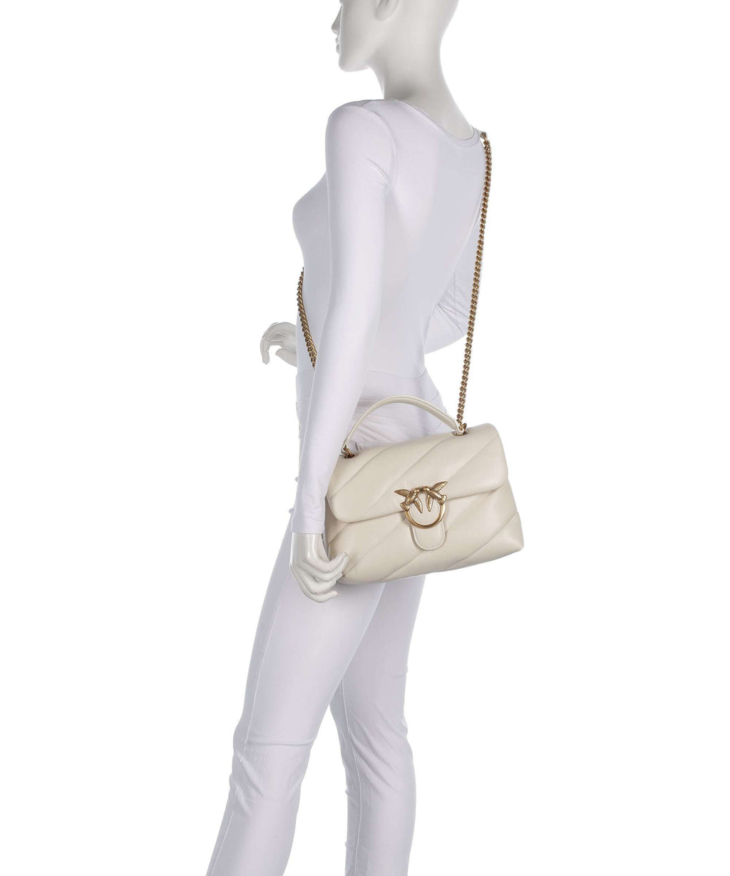 Pinko Love Puff Classic Shoulder bag bianco seta/antique gold