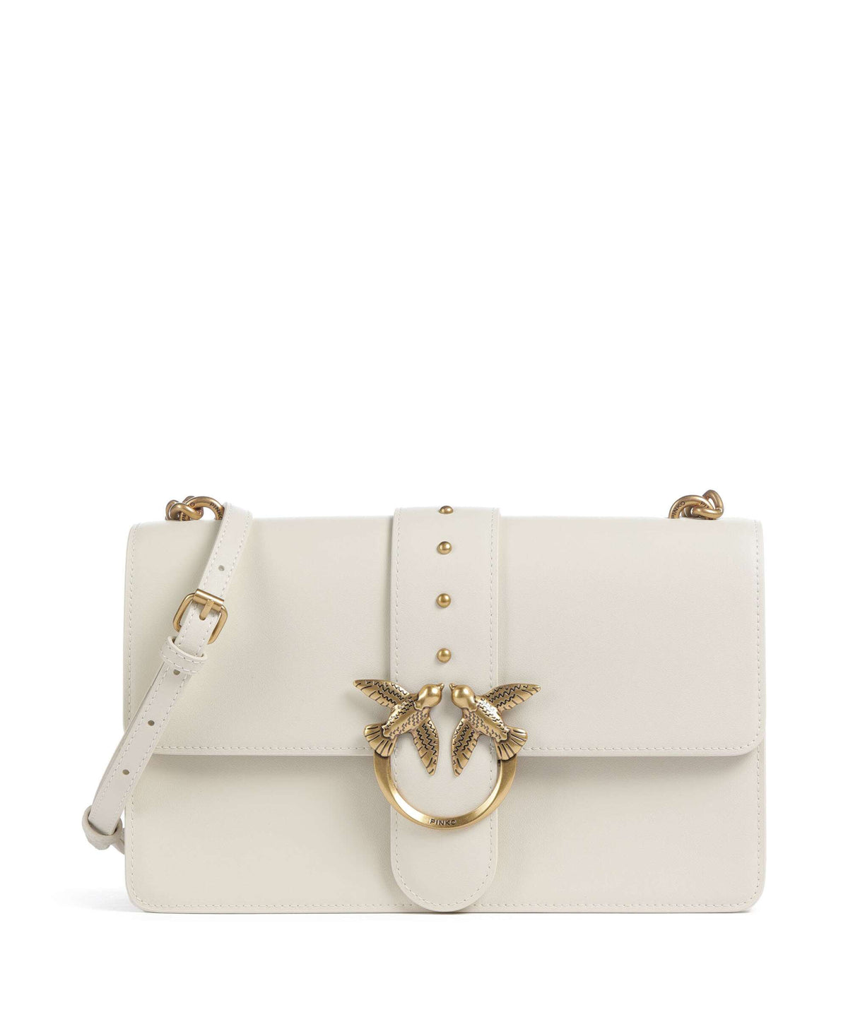 Pinko Love One Classic Crossbody bag bianco seta/antique gold