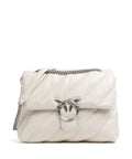 Pinko Love Puff Big Shoulder bag bianco seta/old silver