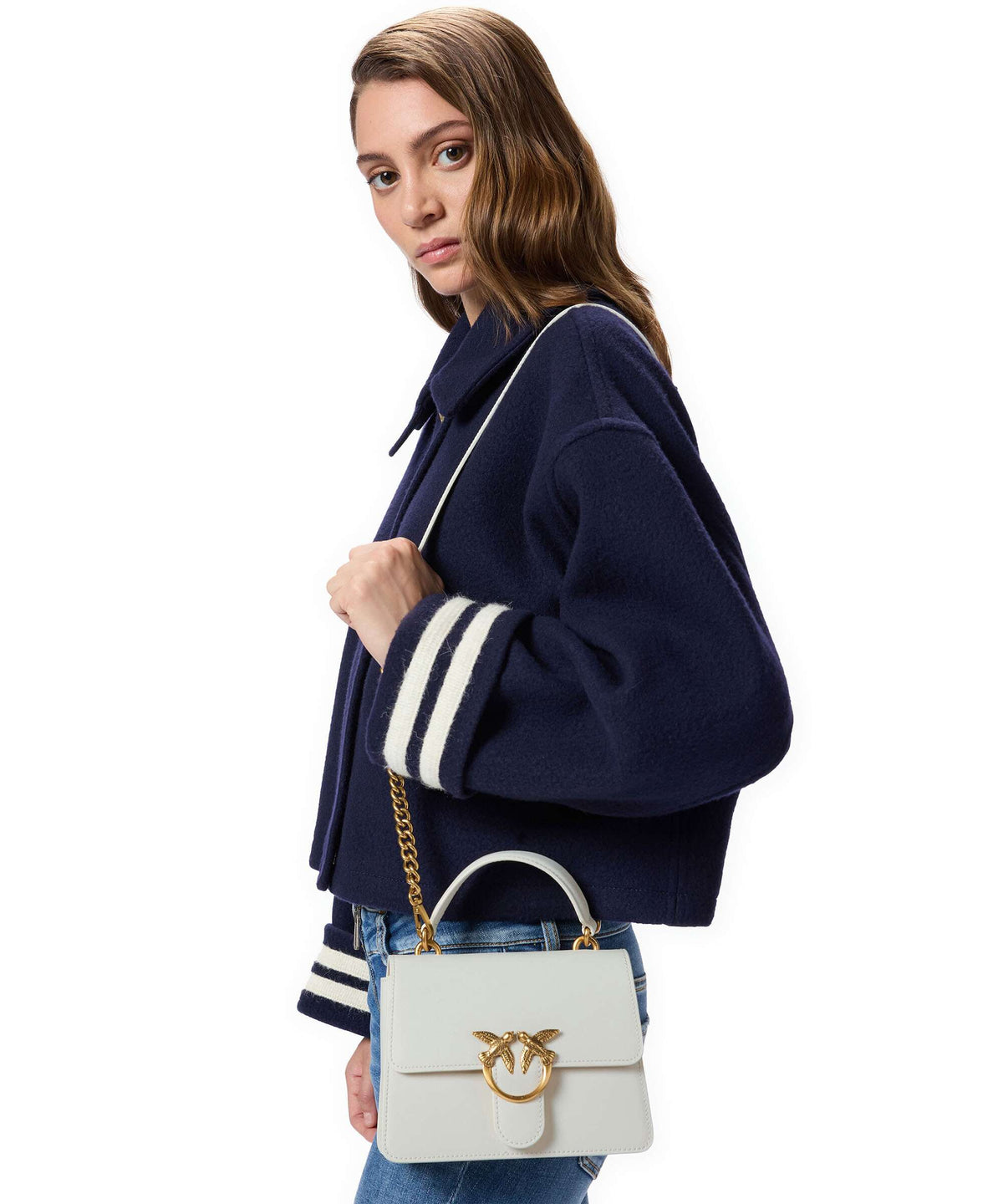 Pinko Love One Mini Handbag bianco seta/antique gold