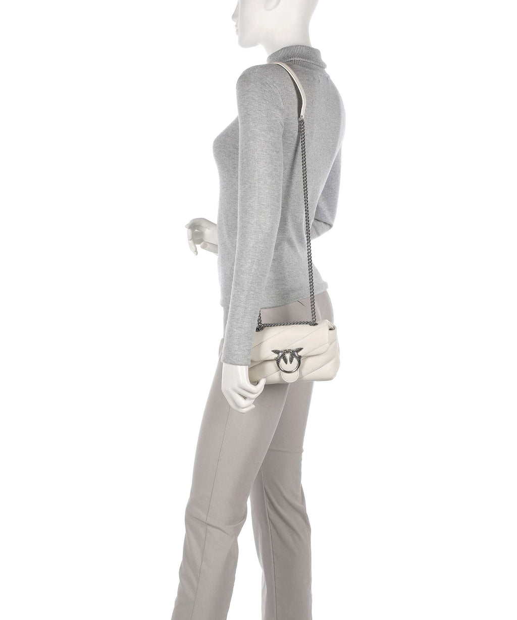 Pinko Love Puff Baby Shoulder bag bianco seta/old silver