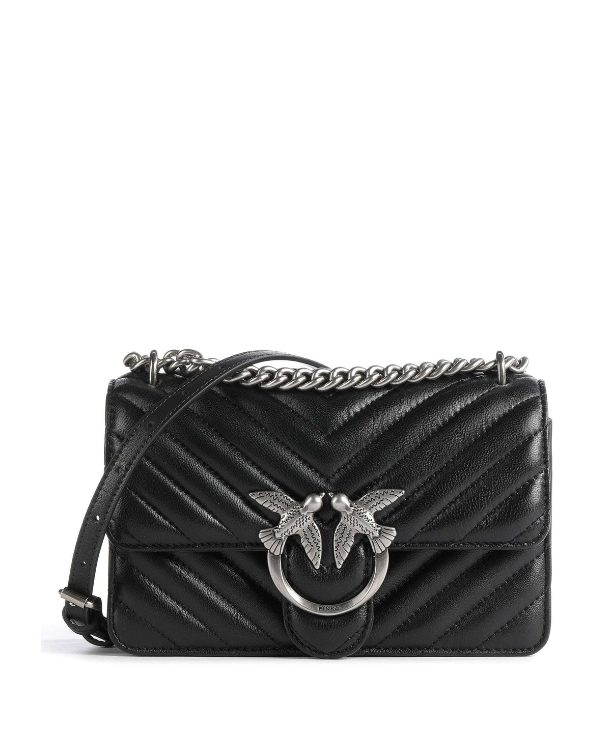 Pinko Love One Mini Shoulder bag nero/old silver