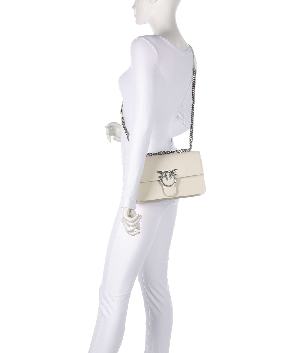 Pinko Love One Classic Shoulder bag bianco seta/old silver
