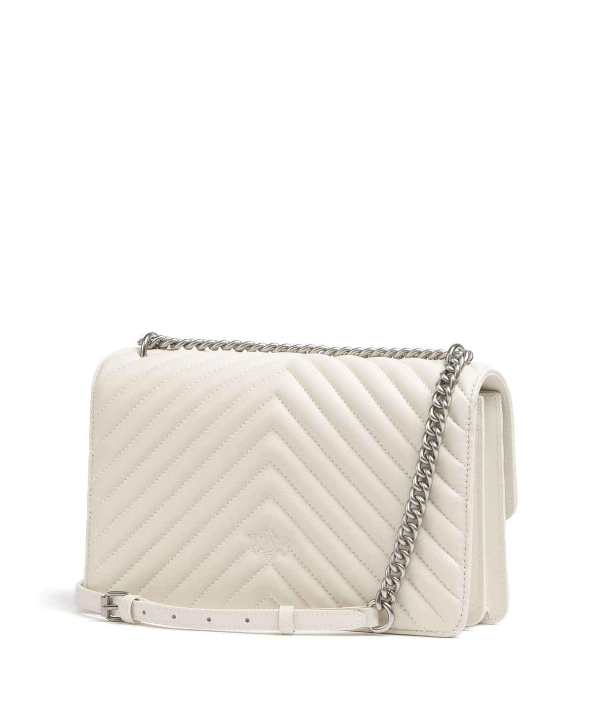 Pinko Love One Classic Shoulder bag bianco seta/old silver