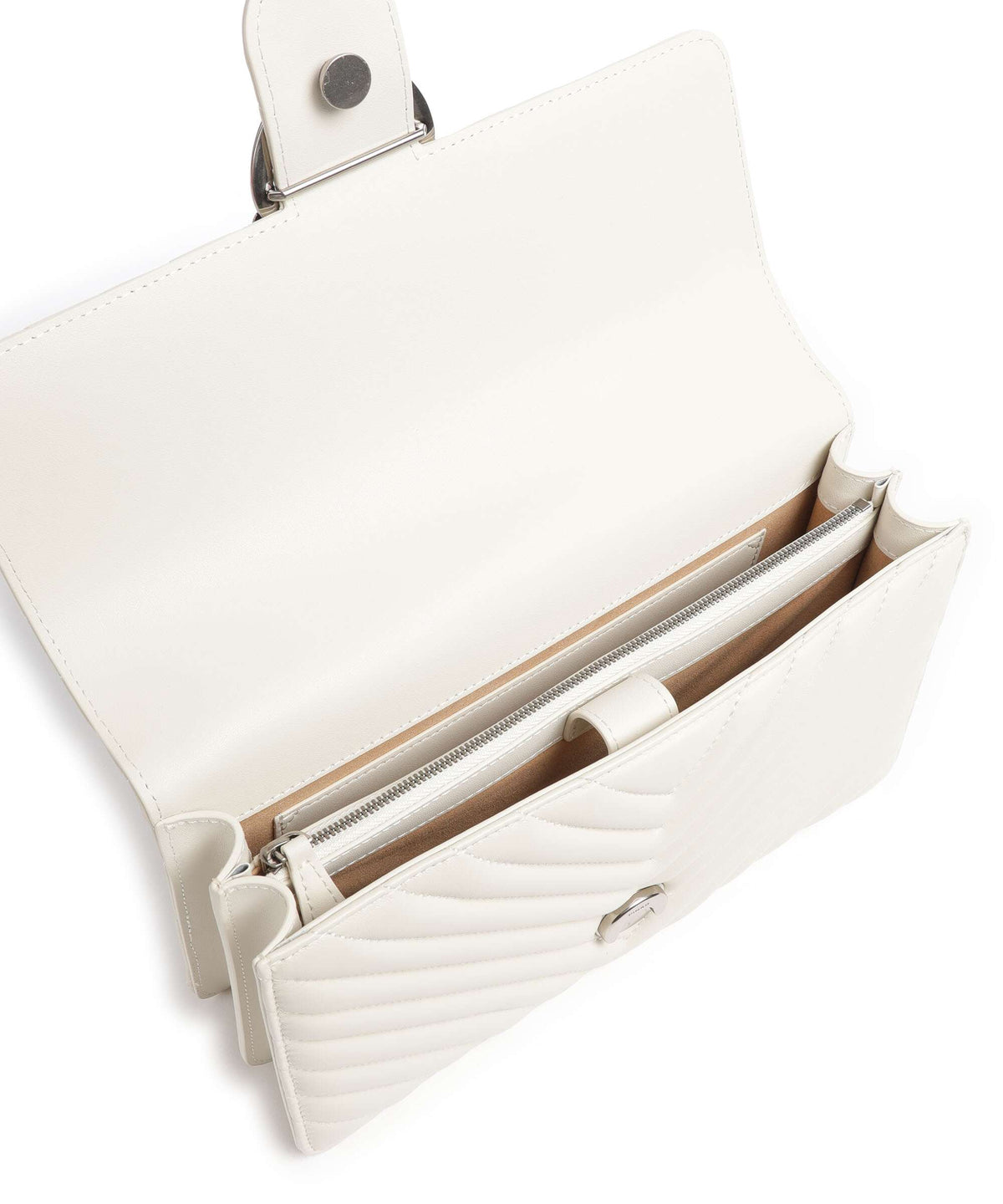 Pinko Love One Classic Shoulder bag bianco seta/old silver