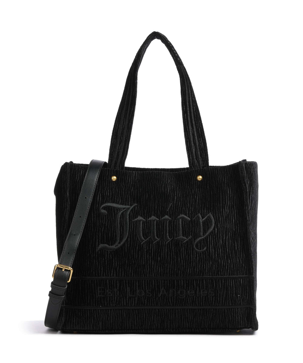 Juicy Couture Iris Crinkled Velvet L Tote bag black