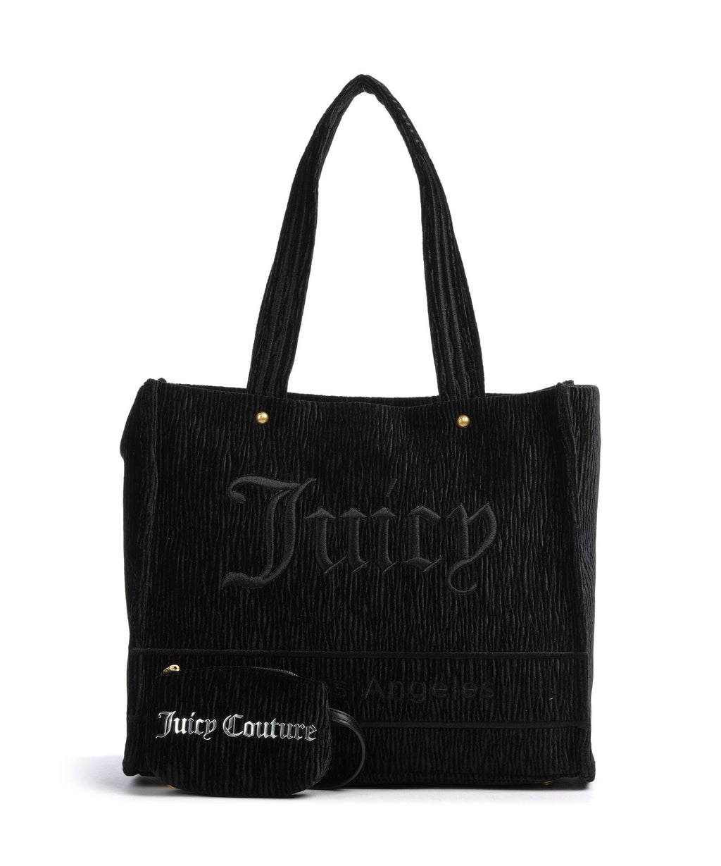 Juicy Couture Iris Crinkled Velvet L Tote bag black