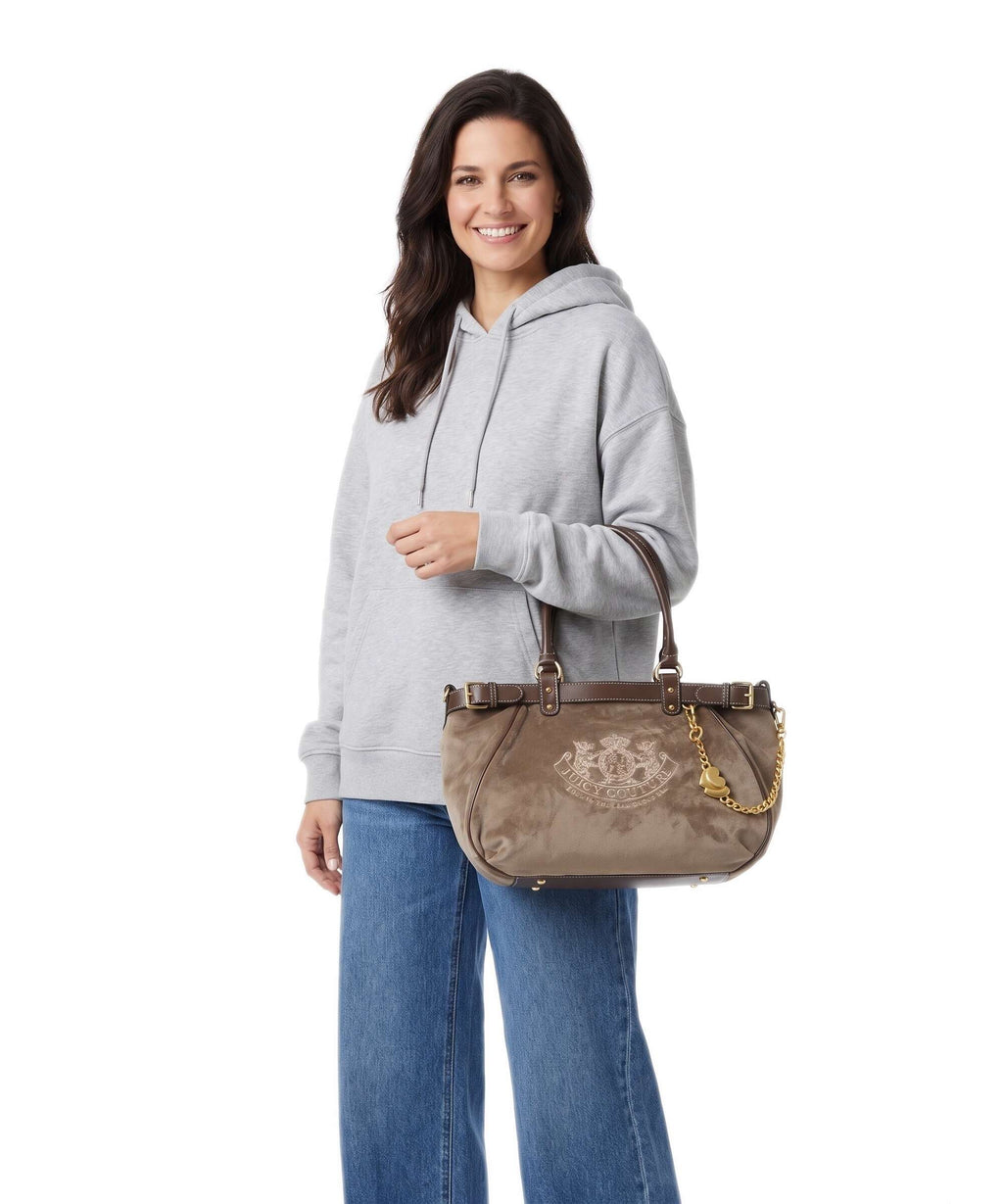 Juicy Couture Twig Narrative Velvet L Tote bag light acorn