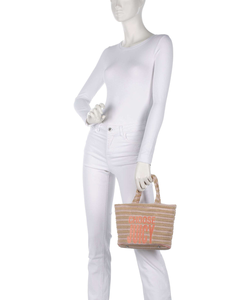 Juicy Couture Nora Straw S Handbag peach pink