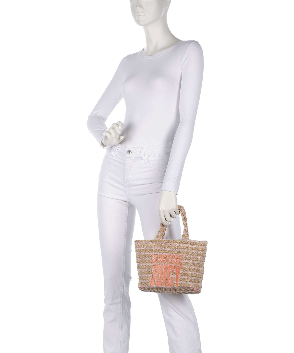 Juicy Couture Nora Straw S Handbag peach pink