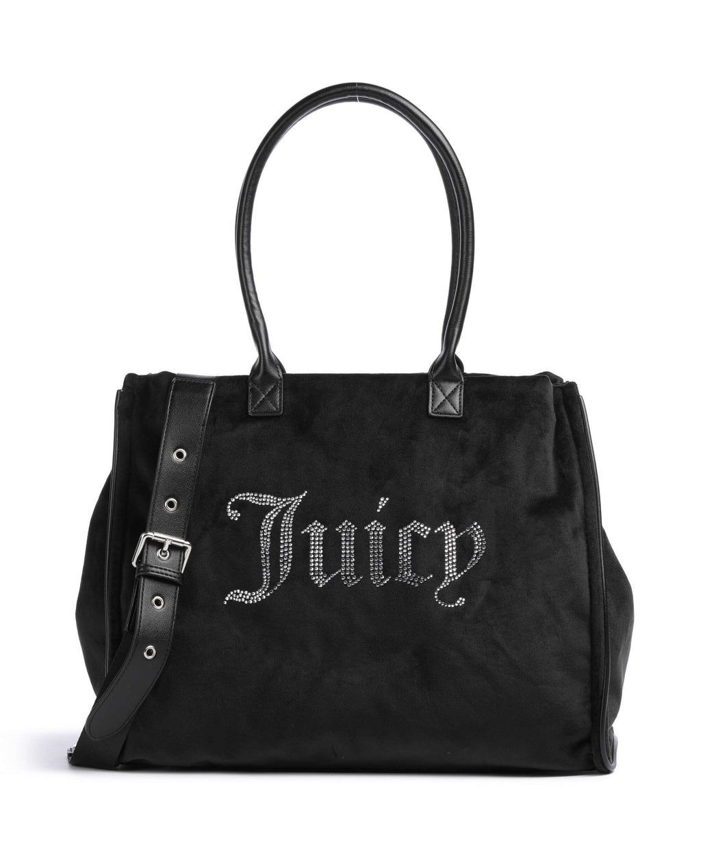 Juicy Couture Iris Velvet Rhinestones L Tote bag black