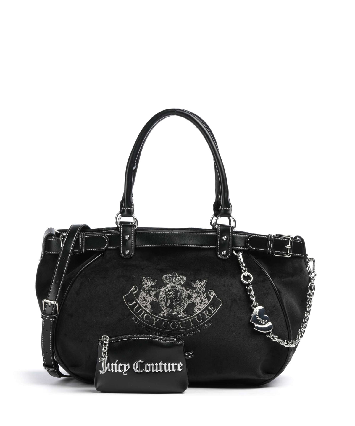 Juicy Couture Twig Narrative Velvet L Tote bag black